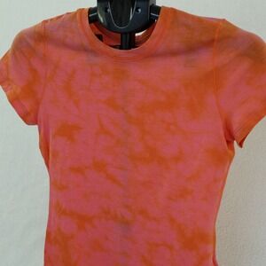 Smartwool Merino T-Shirt Women's XS Guava Orange Tie‎ Dye Short Sleeve Slim Fit